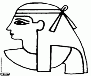 The face of an Egyptian coloring page