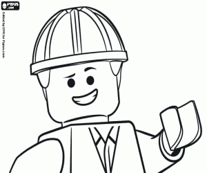 The face of Emmet, the protagonist coloring page