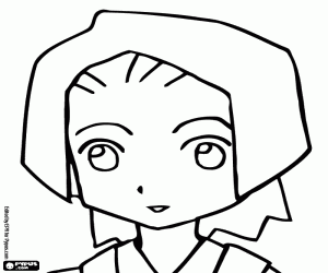 The face of Erika from Medabots coloring page