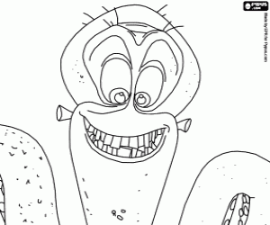 The face of the evil octopus Dave coloring page