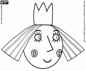 Face of the fairy princess Holly coloring page