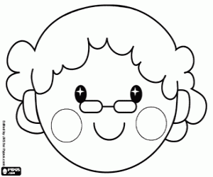 The face of the grandmother coloring page