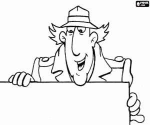 The face of the Inspector Gadget coloring page