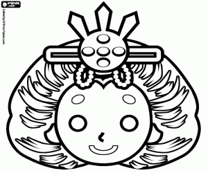 Face of Japanese women in ritual coloring page