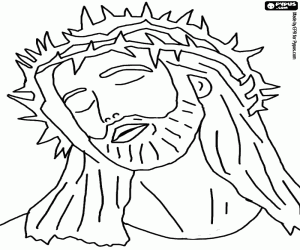 The face of Jesus in martyrdom coloring page