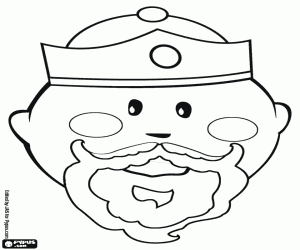The face of King Balthazar coloring page