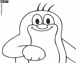 The face of Krtek, the little mole coloring page