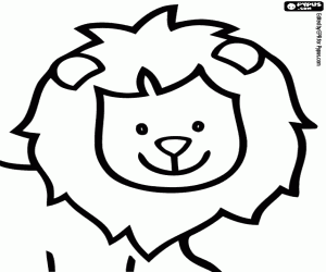Face of lion with a smile coloring page