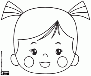 The face of the little girl Chloe coloring page