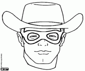 Face of the Lone Ranger coloring page
