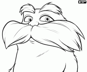 The face of the Lorax coloring page
