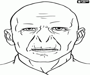 The face of Lord Voldemort coloring page