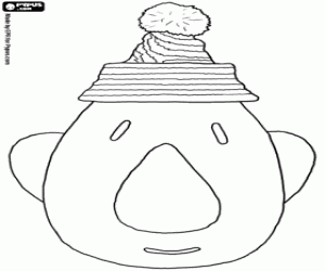 The face of Mat with the wool cap coloring page