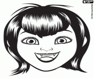 The face of Mavis, a female vampire coloring page