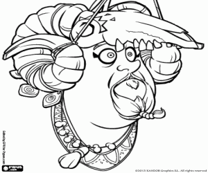 The face of Melquiades the sorcerer coloring page