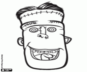 The face of the monster Frank coloring page