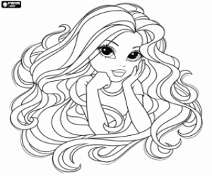 The face of a Moxie Girlz coloring page