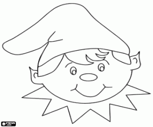 Face of a Christmas Elf coloring page