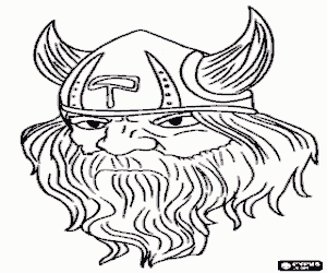 Face of a Viking chief coloring page