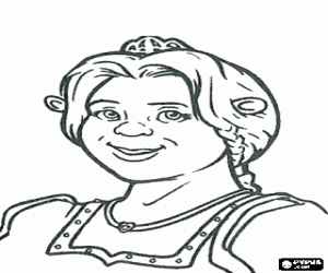 Face of the smiling princess Fiona coloring page