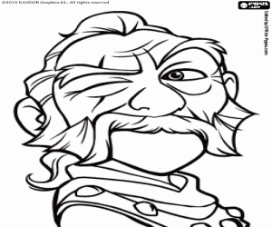The face of old Blucher coloring page