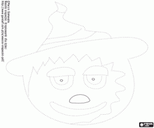 Face of panda bear on dotted line coloring page