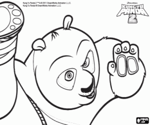 The face of the panda Po coloring page