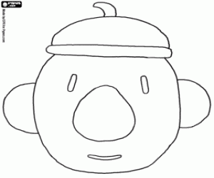The face of Pat with the beret coloring page