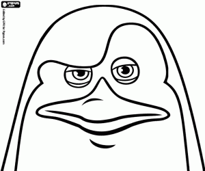 The face of the penguin Kowalski coloring page