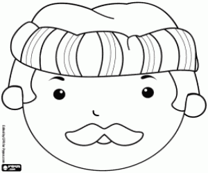Face of a Persian man coloring page