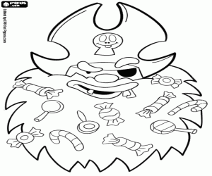 Face of pirate Stickybeard, KND coloring page