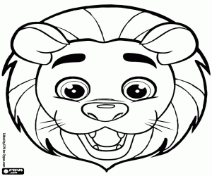The face of a plush lion coloring page