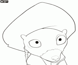 The face of the rat Priscilla coloring page
