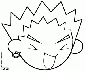 Face of a rocker with tongue out coloring page