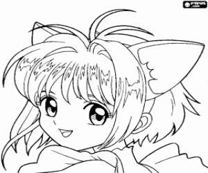 The face of Sakura coloring page