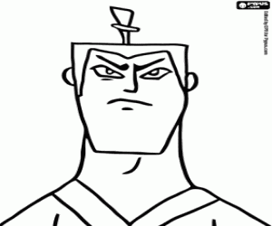 The face of Samurai Jack coloring page