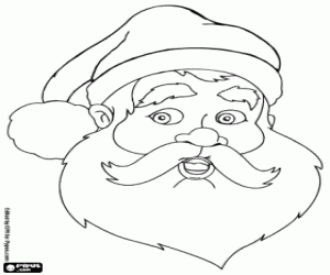 The face of Santa Claus coloring page