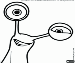 The face of the snail Skidmark coloring page