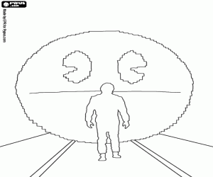 Face to face, Toru in front Pac-Man coloring page