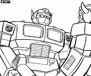 Face to face, Transformersx robots coloring page