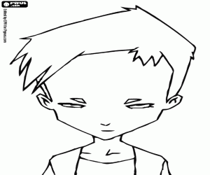 The face of Ulrich Stern, Code Lyoko coloring page