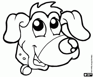 The face of the young dog coloring page