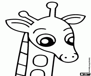 The face of a young giraffe coloring page