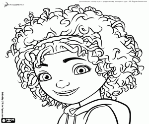 The face of the young girl Tip coloring page