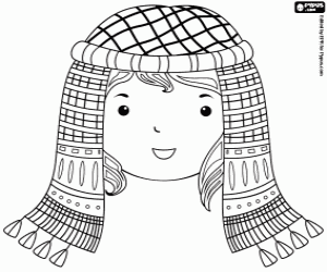 Face of a young israeli coloring page