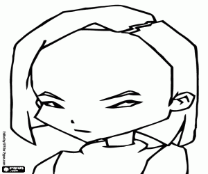 The face of Yumi, Code Lyoko coloring page