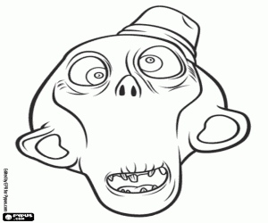 Face of zombie Hotel Transylvania coloring page