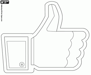 The Facebook Like logo coloring page