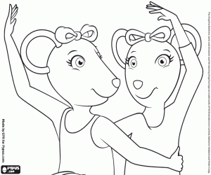 The faces of Angelina and Alice coloring page