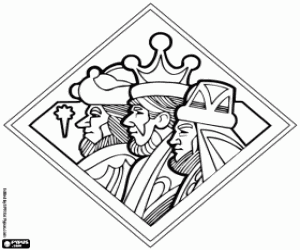 The faces of the three kings coloring page